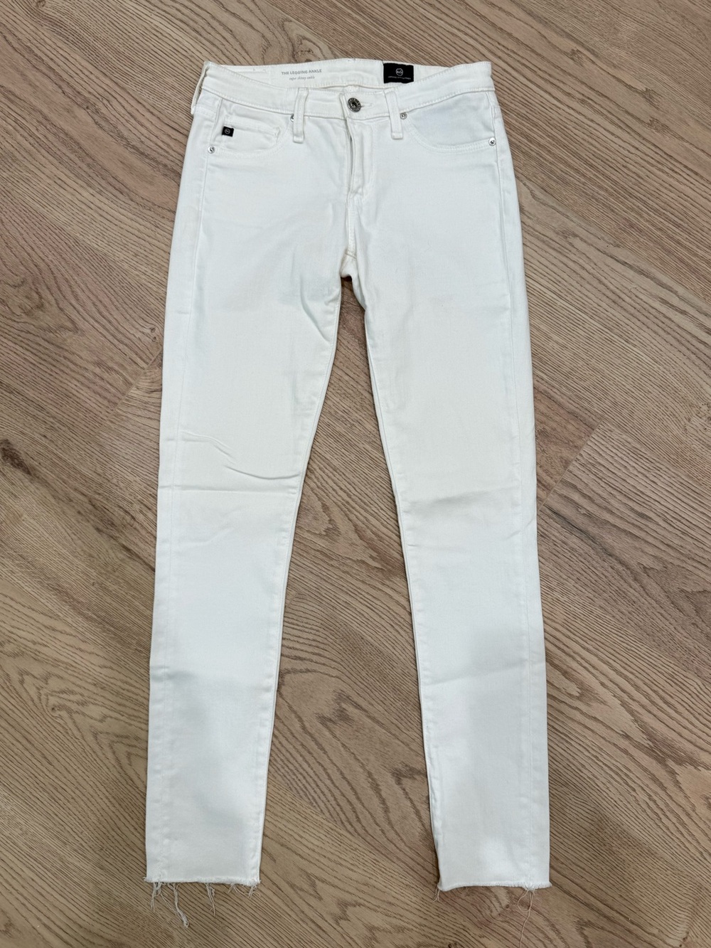 AG White Women's Skinny Jeans with Raw Hem